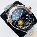 Swiss Grade Omega Planet Ocean Deep Black 600m Rose Gold Bezel Watch - OE Factory